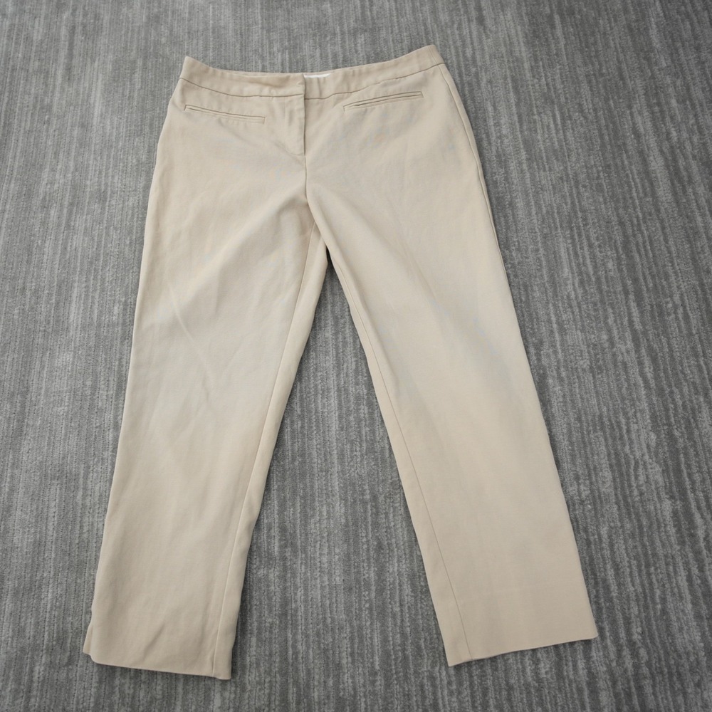 Chico's Pants Women Cropped Chino Tan Brown Cotton Size 1 Measured 31x23.5‎